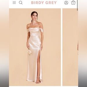 Birdy Grey Strapless Satin Dress Mia Convertible Champagne